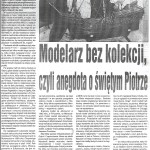 Wiesław Baniak: “Modelarz bez kolekcji, czyli anegdota o świętym Piotrze”, Głos Pomorza nr 267 z 1993 r., str. 5 (Cenckiewicz Ryszard)